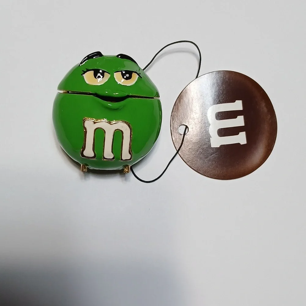 M&M Monet Green Character Enamel Keepsake Trinket Box